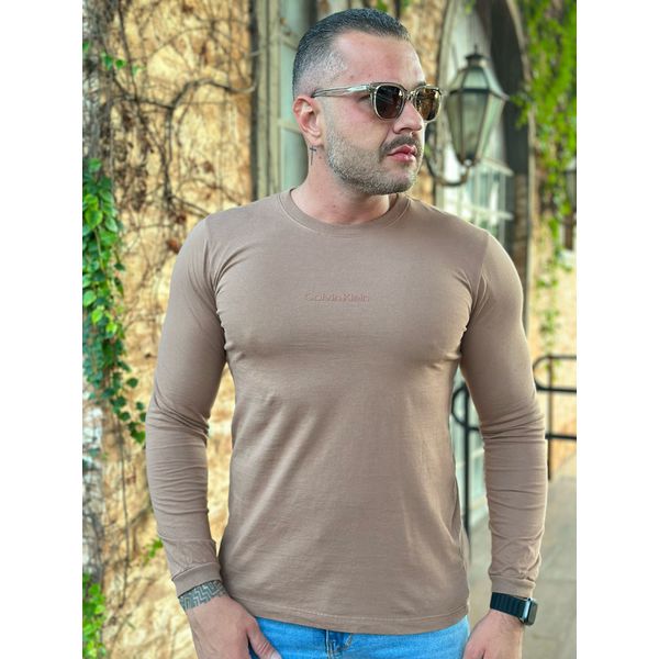 Camiseta Manga Longa CK Marrom