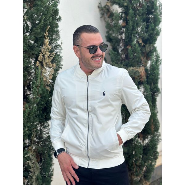 Jaqueta Zíper PRL Off White Impermeável