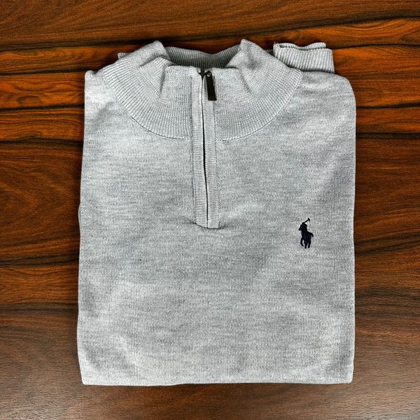 Suéter Zíper PRL Cinza. 