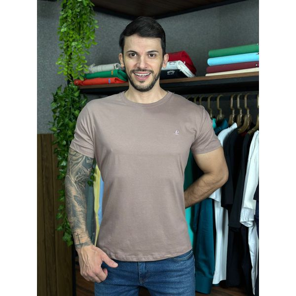 Camiseta Brooksfield Marrom Claro 
