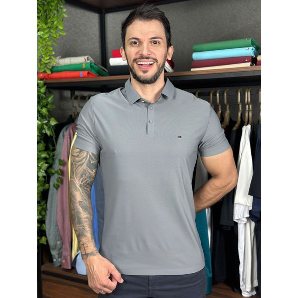 Polo Poliamida TH Cinza