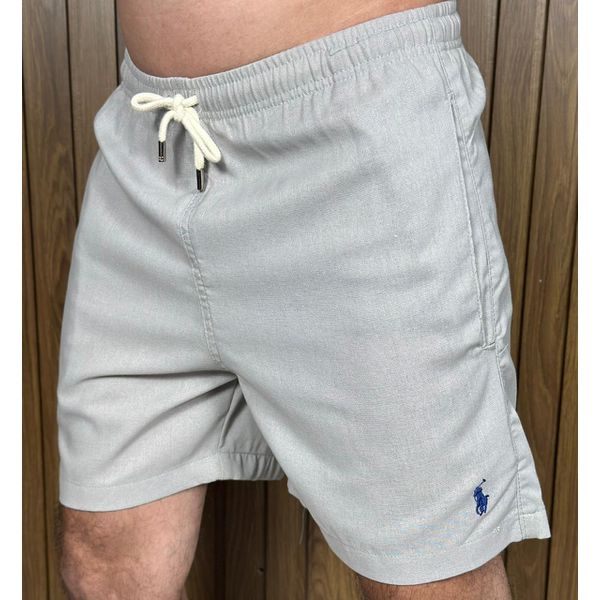 Bermuda Linho Peruano PRL Cinza.