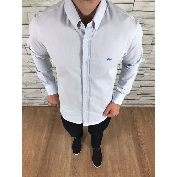 Camisa Manga Longa LCT Azul e Cinza