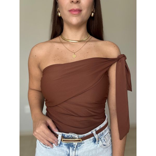 Blusa Julia de Nó Castanho