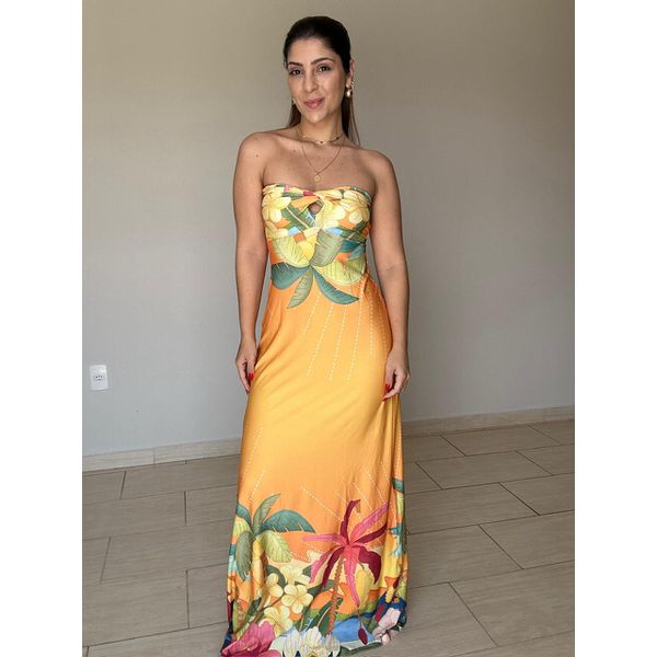 Vestido Camila Amarelo Estampado