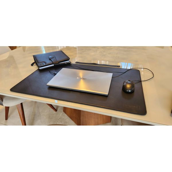 DeskPad FlexWork 40x90 - PRETO - Couro Legítimo