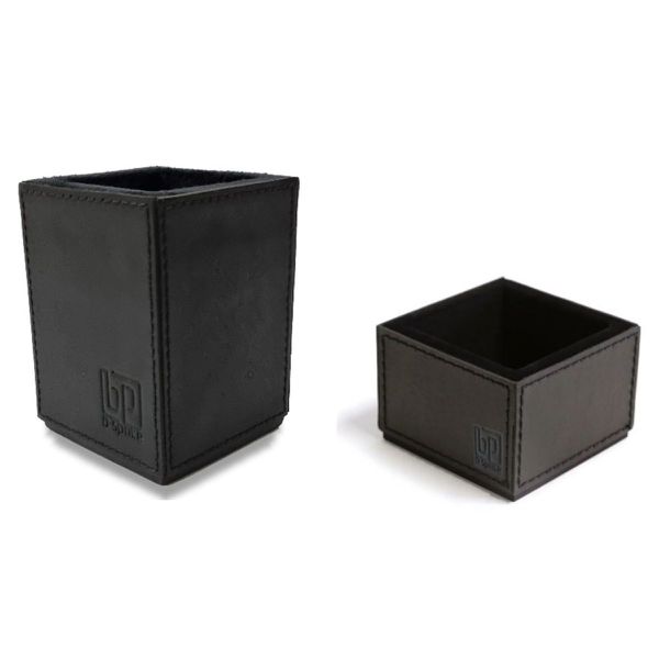 Kit 3 WorkSpace - PRETO - Porta Lápis e Porta Clips - Couro Legítimo