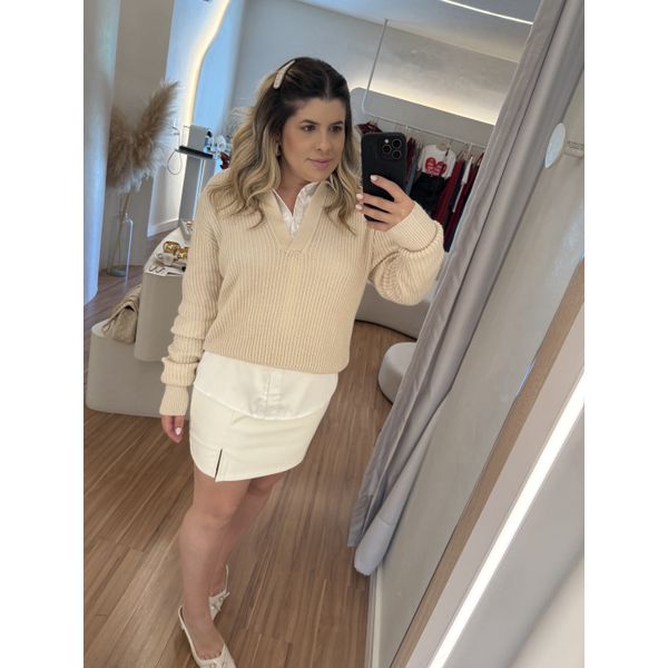 Blusa Tricot Karine Nude Claro