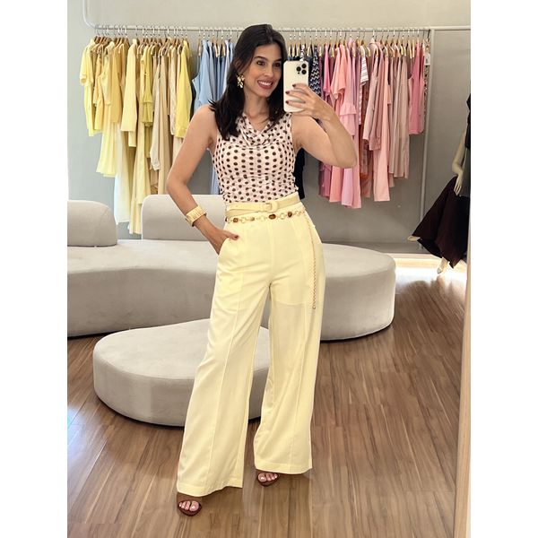 Calça Linho Meire Amarelo