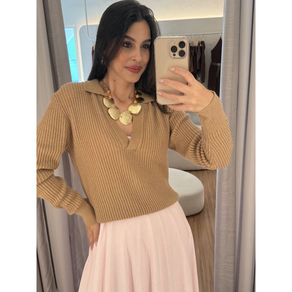 Blusa Tricot Karine Nude Escuro