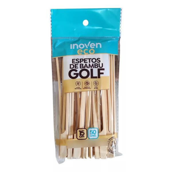 Espeto de Bambu Golf 15cm c/50 un Natural - CEPEL MOBILE