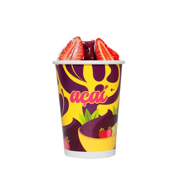 COPO DE PAPEL 500ML AÇAI - 25 UNIDADES