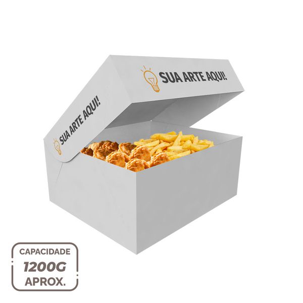 -CAIXA PARA FRITURAS DELIVERY GRANDE PERSONALIZADA - 3000 UNIDADES
