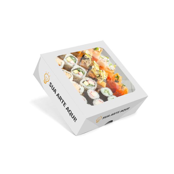 CAIXA BOX COM VISOR PARA SUSHI MÉDIA PERSONALIZADA - 2000 UNIDADES