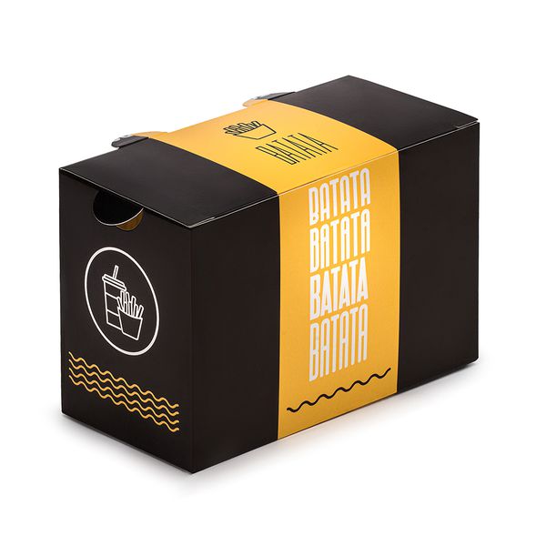CAIXA PARA BATATA FRITA DELIVERY BLACK YELLOW - 50 UNIDADES
