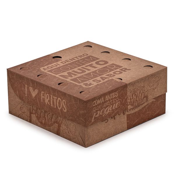 CAIXA PARA FRITURAS DELIVERY PEQUENA KRAFT GOURMET - 50 UNIDADES