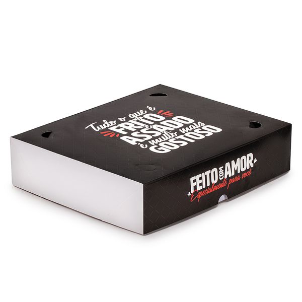 EMBALAGEM CAIXA PARA SALGADOS MEDIA BLACK GOURMET - 10 UNIDADES