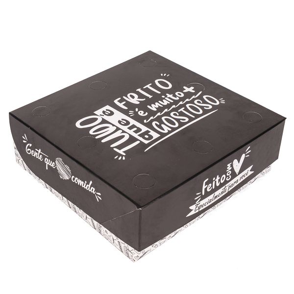 CAIXA PARA FRITURAS DELIVERY PEQUENA BLACK GOURMET - 50 UNIDADES