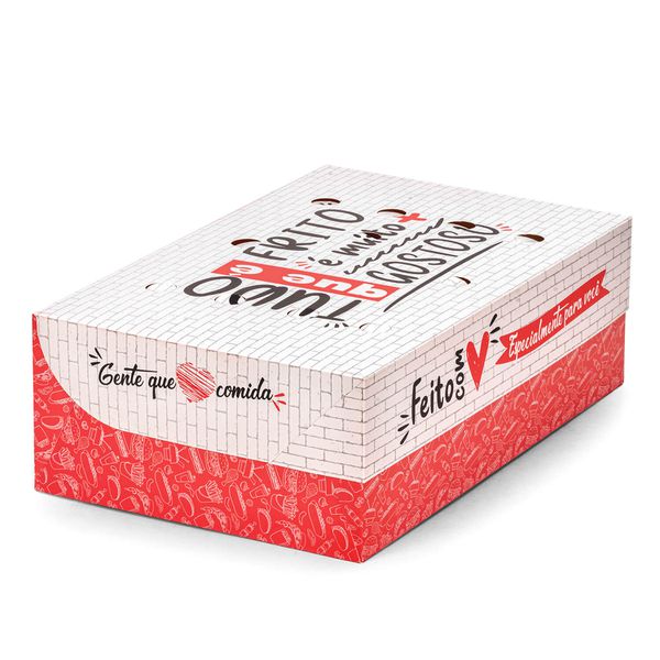 CAIXA P/ FRITURAS DELIVERY EXTRA GRANDE RED GOURMET - 50 UNIDADES