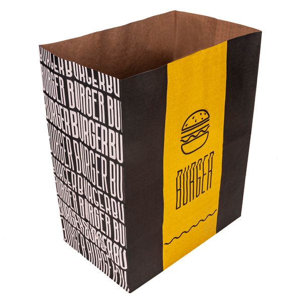 SACO KRAFT DELIVERY BLACK YELLOW TAMANHO M - 50 UNIDADES
