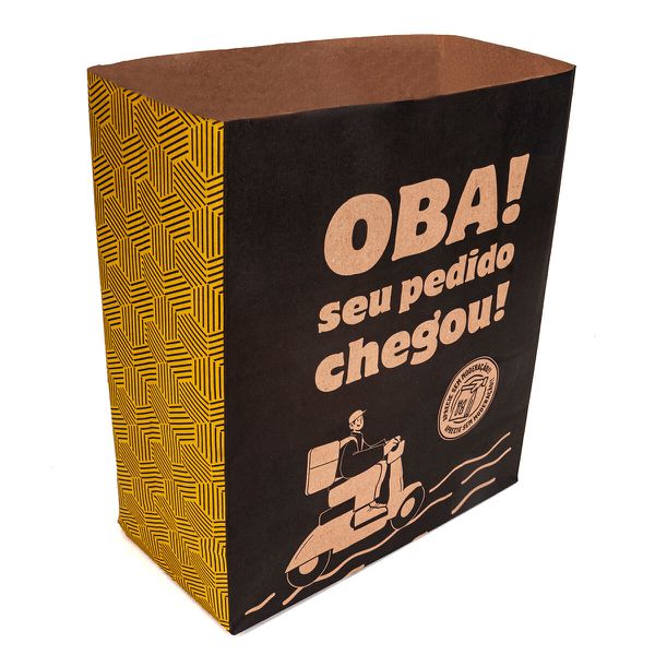 SACO KRAFT DELIVERY OBA SEU PEDIDO CHEGOU TAMANHO G - 50 UNIDADES
