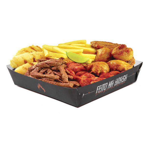 BANDEJA PARA PORÇÕES GRANDE FEITO NA BRASA - 50 UNIDADES