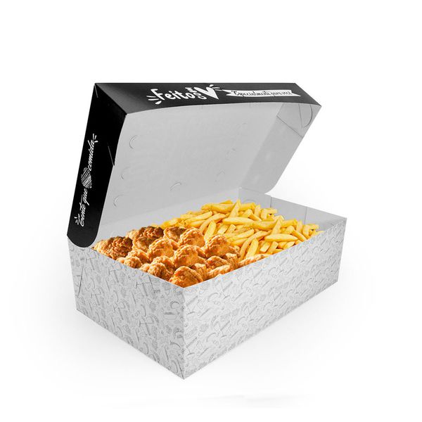 CAIXA PARA FRITURAS DELIVERY EXTRA GRANDE BLACK GOURMET - 50 UNIDADES