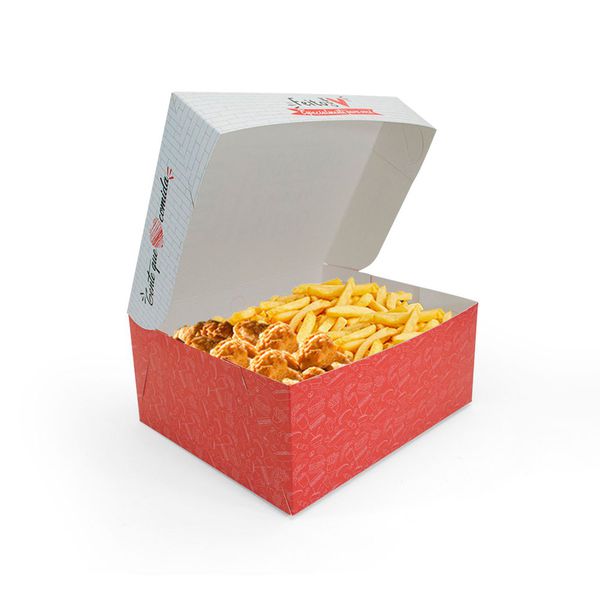 CAIXA PARA FRITURAS DELIVERY GRANDE RED GOURMET - 50 UNIDADES