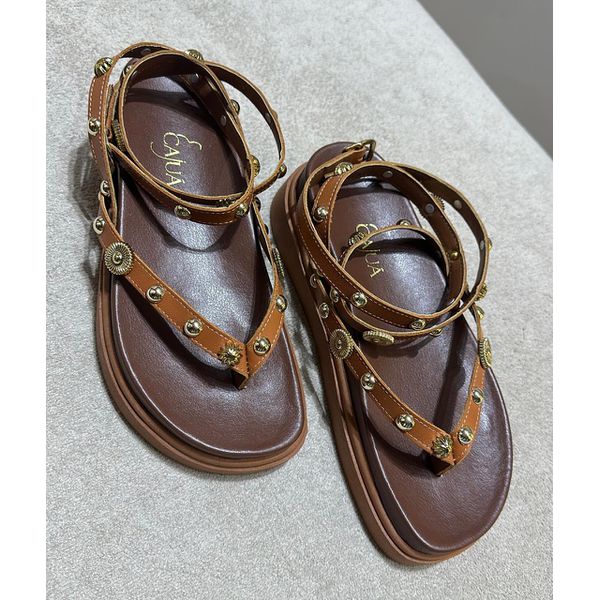 Sandália Flat Sol Dourado