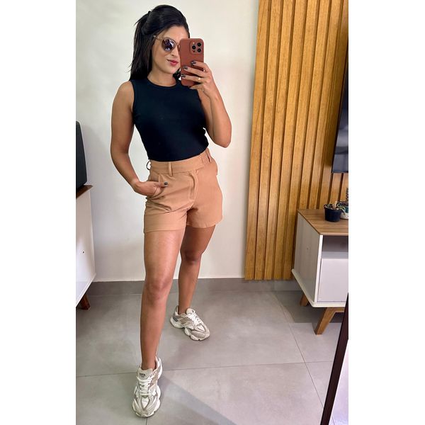 Short Alfaiataria Caramelo 