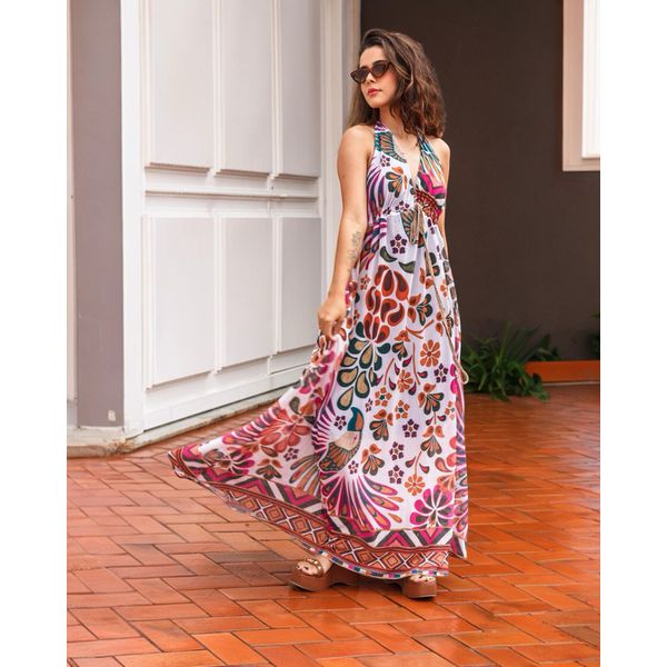 Vestido Isadora Longo Decote Nas Costas 