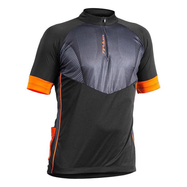 Camisa Ciclista C/ Zíper Roads 04190preto Laranja