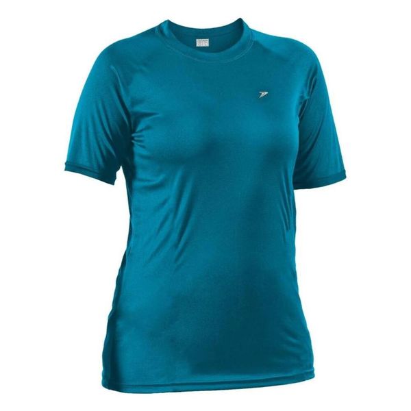 Camisa T-shirt Basic Feminina Uv Antiviral Azul Petróleo