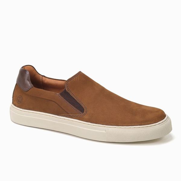 Tênis Slip On Anatomic Gel Nobuck Conhaque