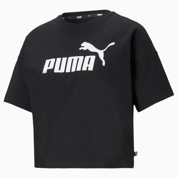 Camiseta Puma Crooped Essentials Logo Feminina