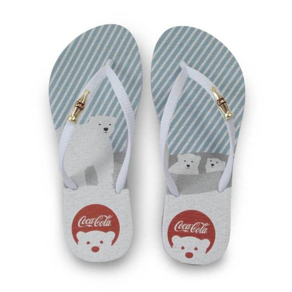 Chinelo Coca-Cola Artic Bear Branco