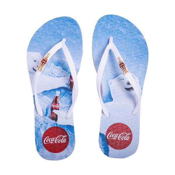 Chinelo Coca-Cola Snow Angel Bears Branco