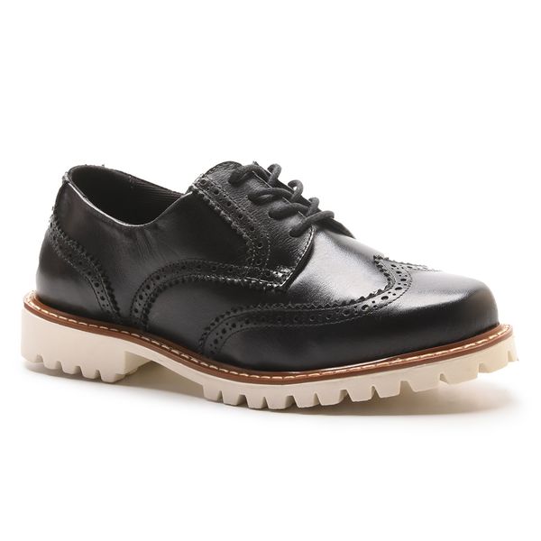 Sapato Mocassim Feminino Oxford Cora Em Couro Legí... - Rangali