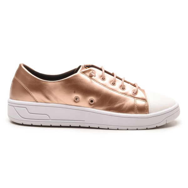 Tênis Feminino Casual Ísis Em Sintético Premium Confortável - Bronze