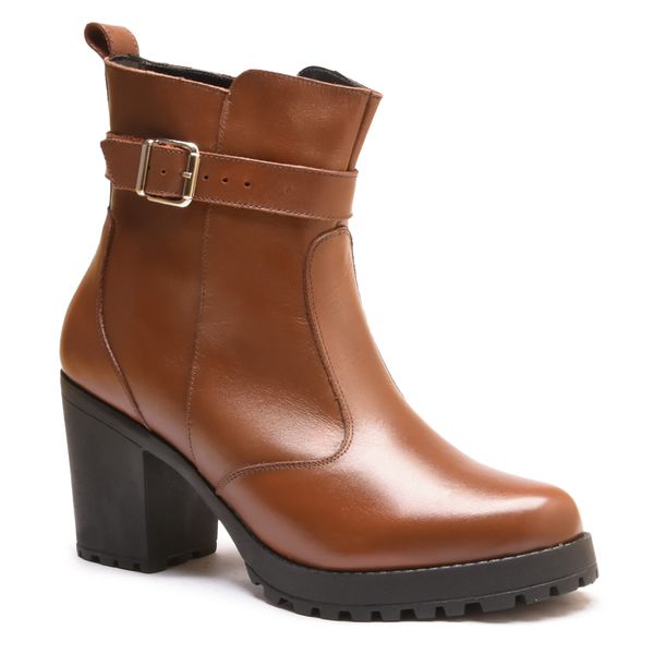 Bota Feminina Em Couro Legitimo Coturno Robusto Ca... - Rangali