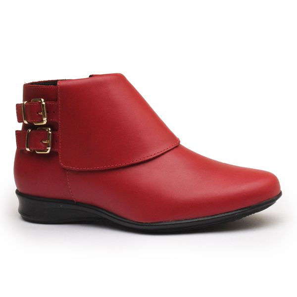 Bota Cano Baixo Em Couro LegÍtimo - Vermelho - 380... - Rangali