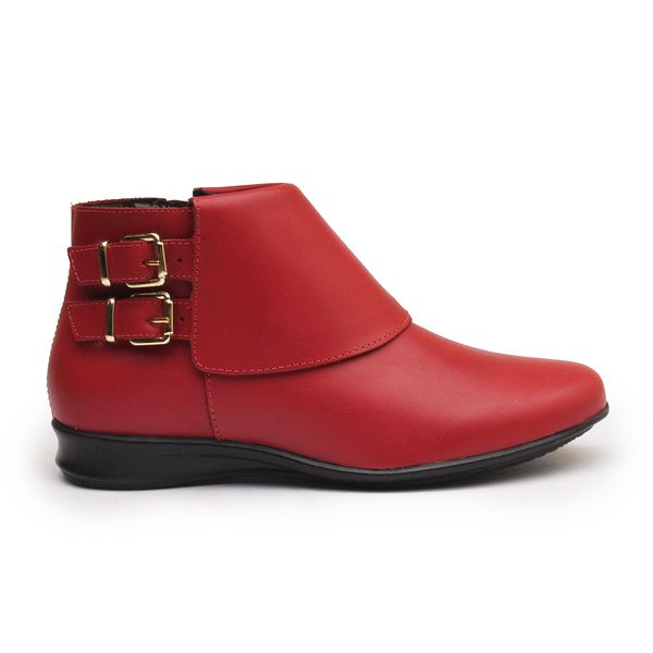 Bota Cano Baixo Em Couro LegÍtimo - Vermelho - 380... - Rangali