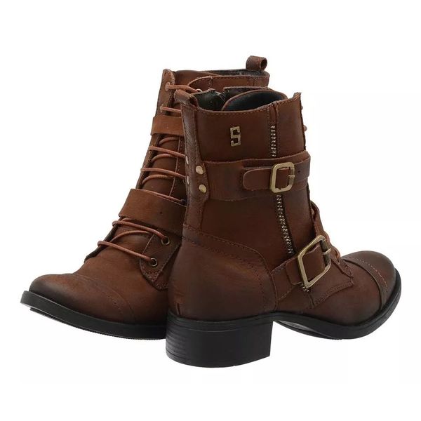 Bota coturno couro stefanello vanilla café 2025