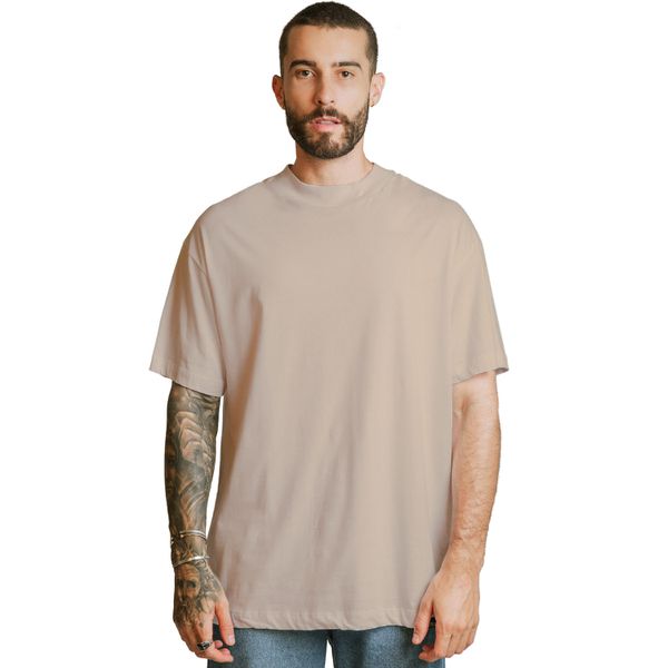 Camiseta Oversized 100% Algodão - Bege