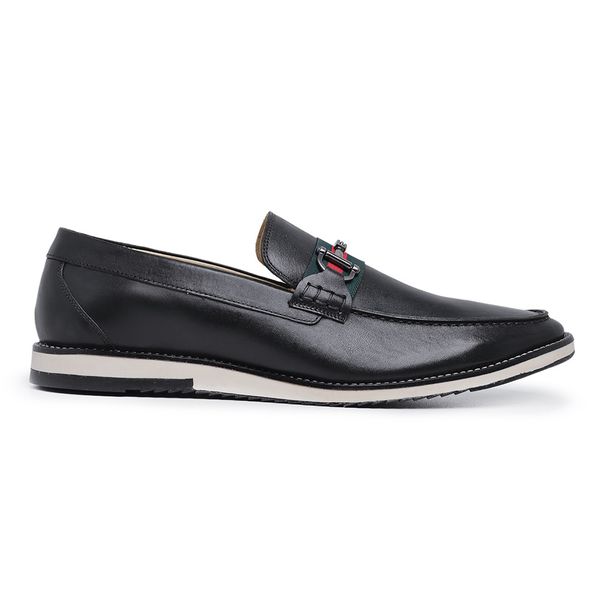 Sapato Casual Ettore, Carrara - Couro Preto
