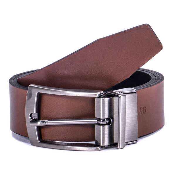 Cinto Dupla Face Ettore, 100% - Couro Caramelo