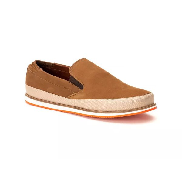 Slip On Super Leve Couro Nobuck Castor 