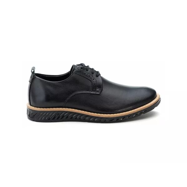 Sapato Derby Casual Couro Preto Black