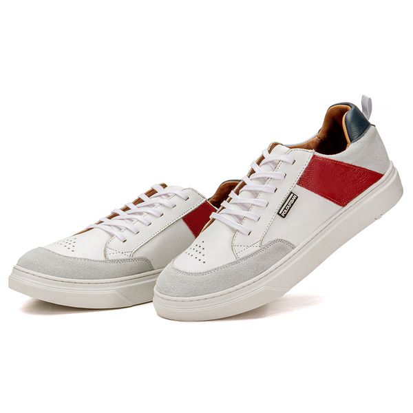 Tenis branco com listra vermelha deals