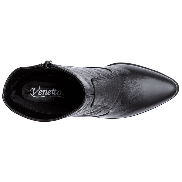 Bota Feminina Couro Cano Curto Bico Fino Lisa Croco Preta